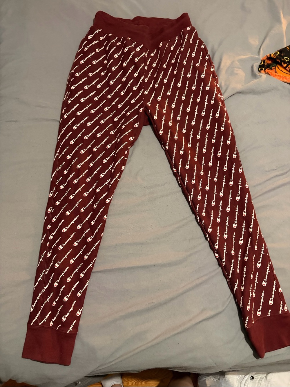 Vintage Champion Men’s  Maroon All-Over Logo Joggers